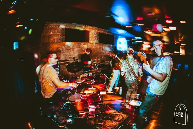 Luke (left) and Sam (right) play at Emo Nite