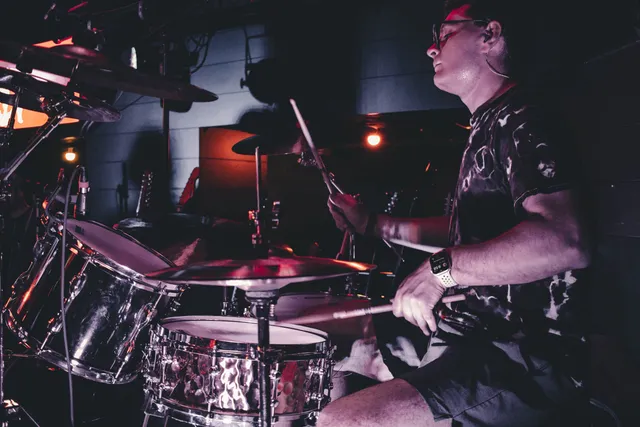 Luke on drums